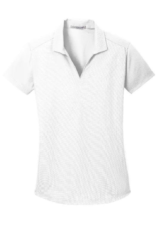 Port Authority Womens Dry Zone Moisture Wicking Short Sleeve Polo Shirt - White