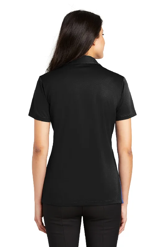 Port Authority Womens Silk Touch Performance Moisture Wicking Short Sleeve Polo Shirt - Black