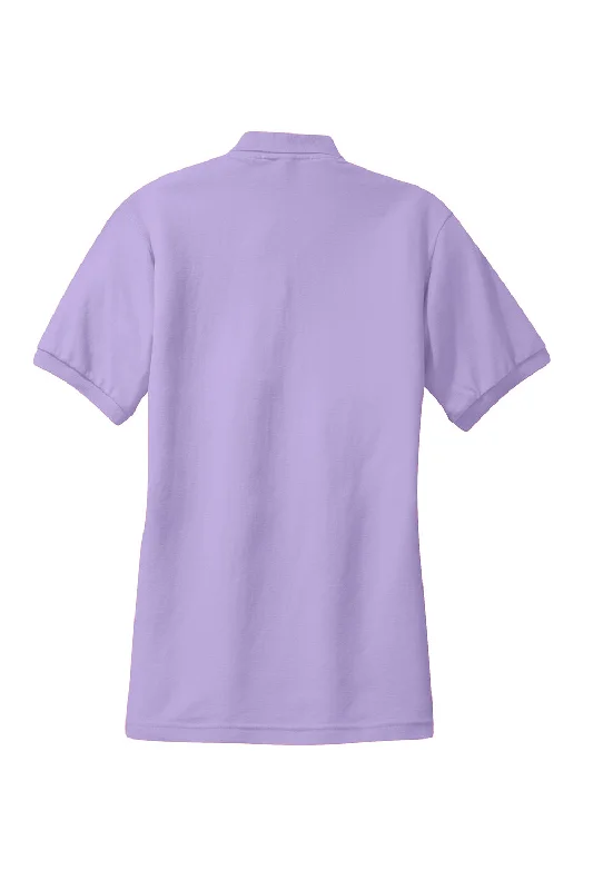 Port Authority Womens Silk Touch Wrinkle Resistant Short Sleeve Polo Shirt - Bright Lavender Purple