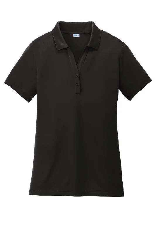 Sport-Tek Womens Competitor Moisture Wicking Short Sleeve Polo Shirt - Black