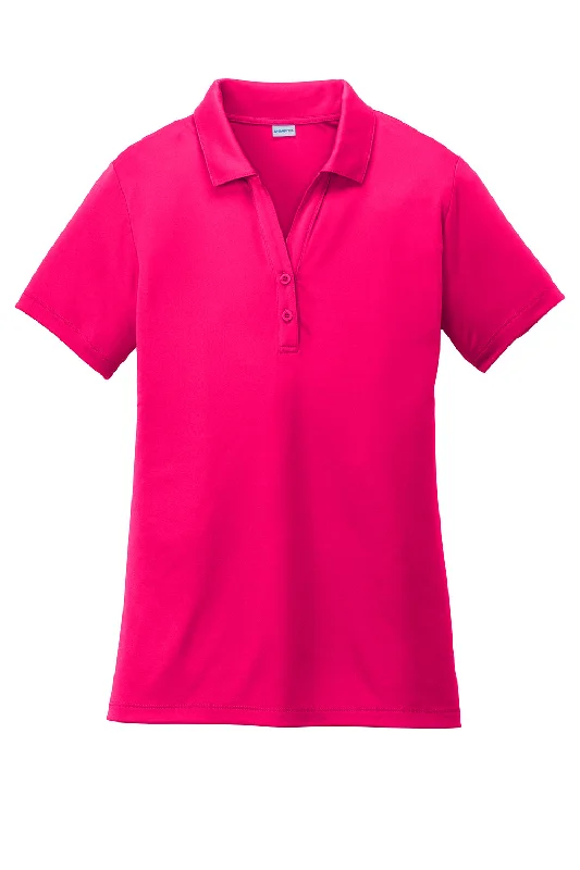 Sport-Tek Womens Competitor Moisture Wicking Short Sleeve Polo Shirt - Raspberry Pink